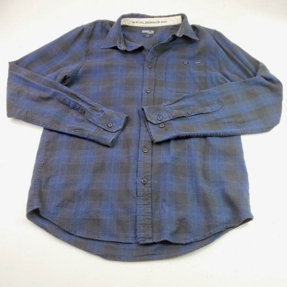 O'Neill Men Paid Flannel Men Shirt Long Sleeve Size Large Tailored‎ Fit Pocket